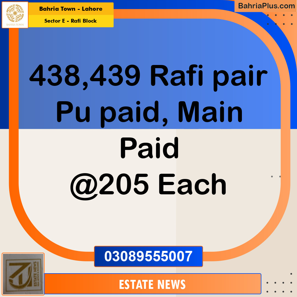 Residential Plot for Sale in Sector E - Rafi Block -  Bahria Town, Lahore - (BP-254458)
