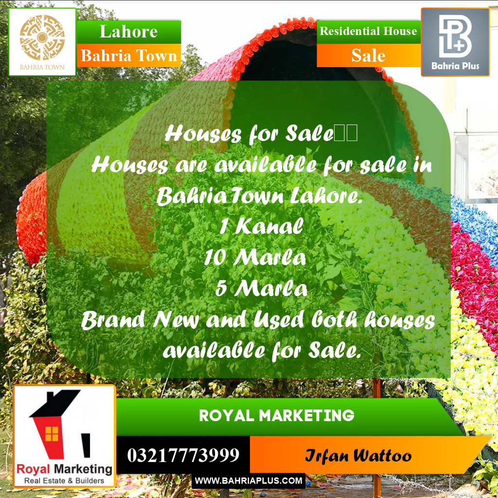 Residential House for Sale in Bahria Town, Lahore - (BP-254469)
