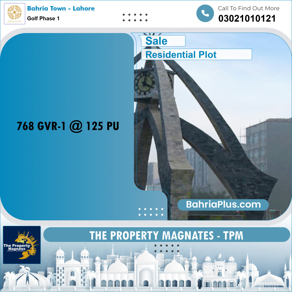 10 Marla Residential Plot for Sale in Golf Phase 1 -  Bahria Town, Lahore - (BP-254489)