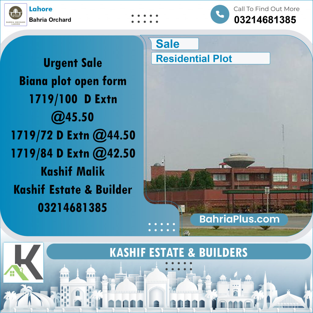 Residential Plot for Sale in Bahria Orchard, Lahore - (BP-254539)