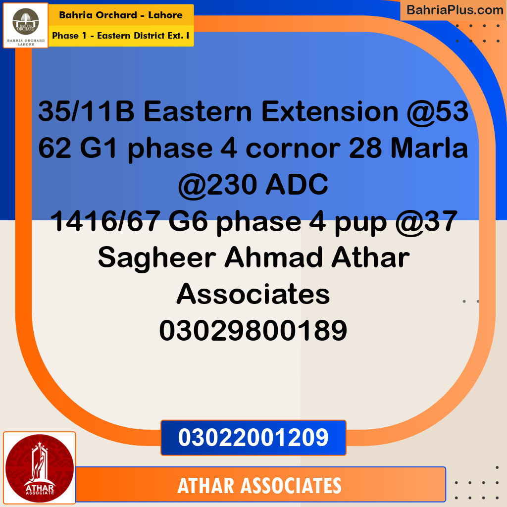 5 Marla Residential Plot for Sale in Phase 1 - Eastern District Ext. I -  Bahria Orchard, Lahore - (BP-254605)