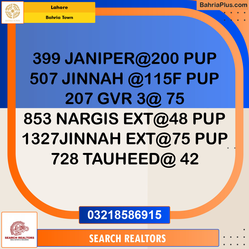 Residential Plot for Sale in Bahria Town, Lahore - (BP-254678)