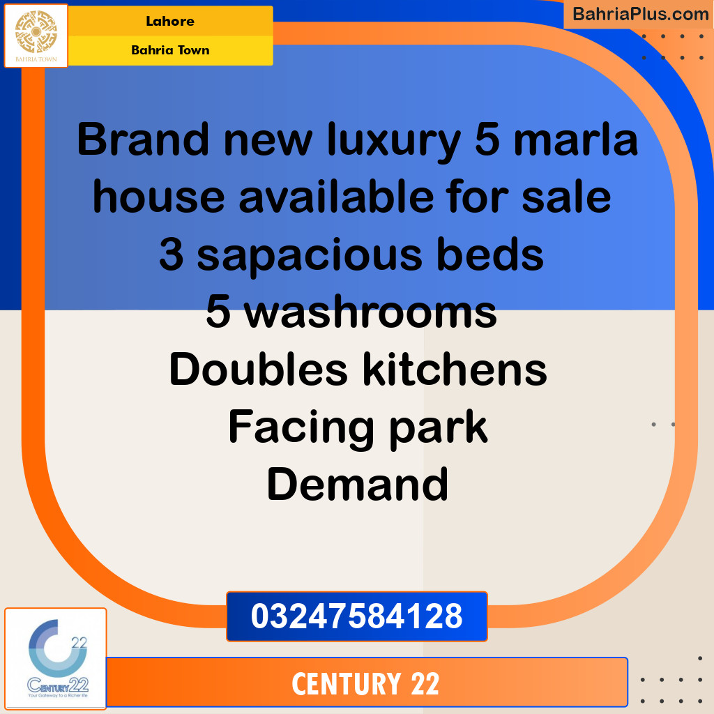5 Marla Residential House for Sale in Bahria Town, Lahore - (BP-254686)