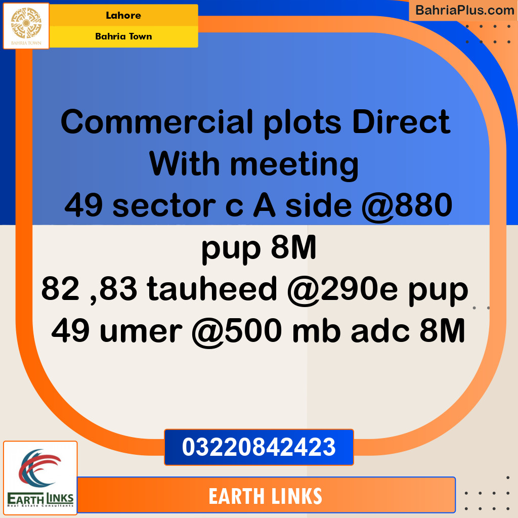 Commercial Plot for Sale in Bahria Town, Lahore - (BP-254687)