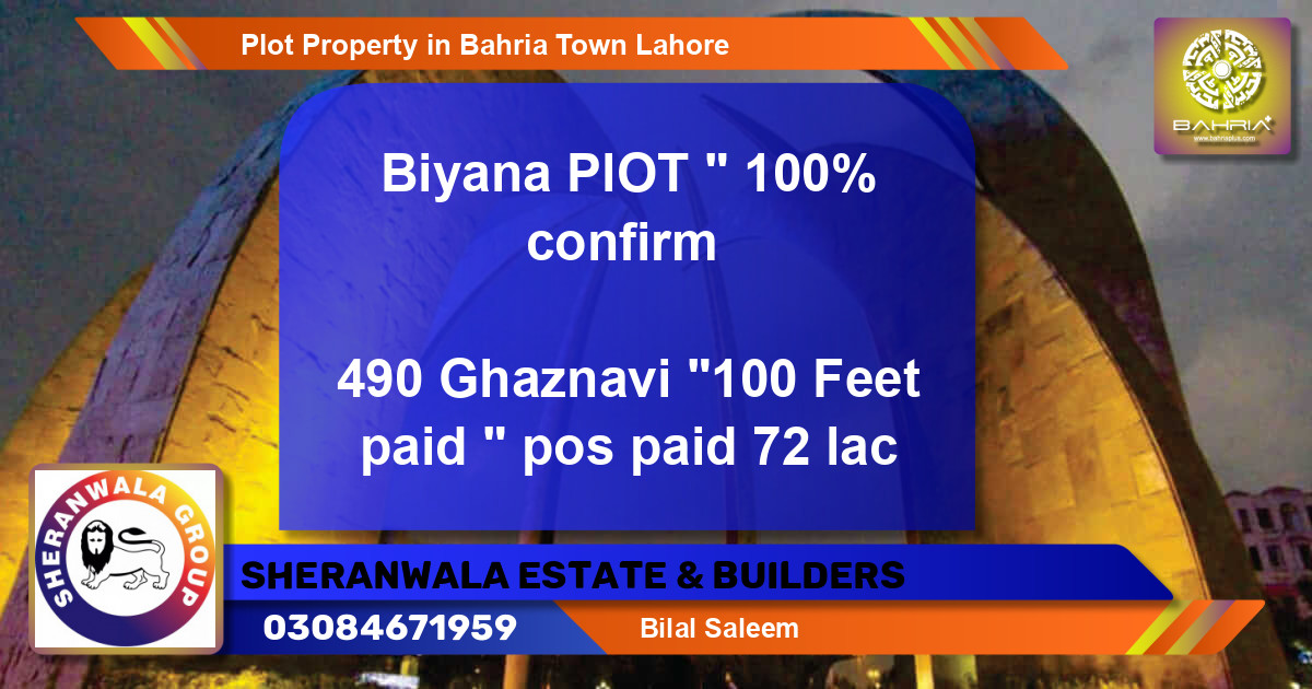 Residential Plot for Sale in Bahria Town, Lahore - (BP-25469)