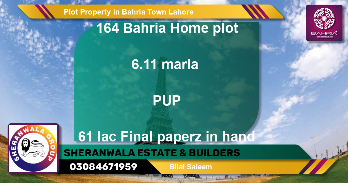 Residential Plot for Sale in Bahria Town, Lahore - (BP-25470)