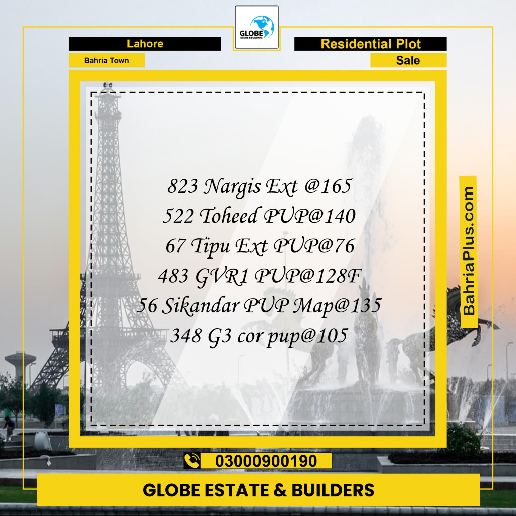 Residential Plot for Sale in Bahria Town, Lahore - (BP-254708)