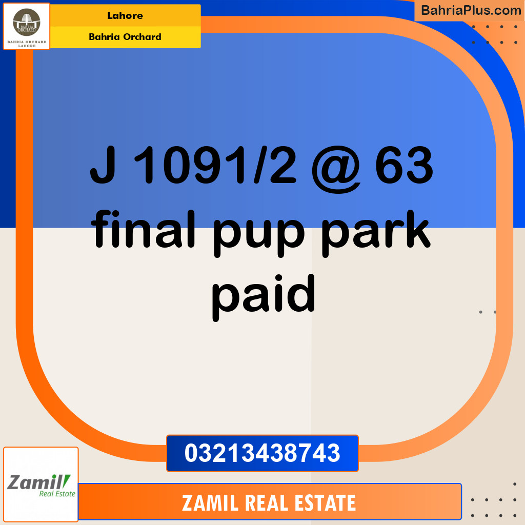 8 Marla Residential Plot for Sale in Bahria Orchard, Lahore - (BP-254709)