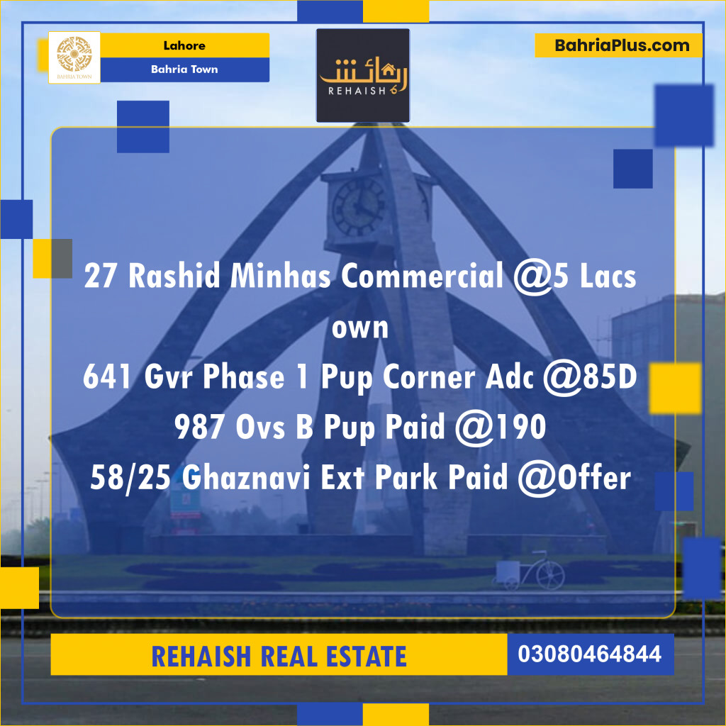 Residential Plot for Sale in Bahria Town, Lahore - (BP-254789)