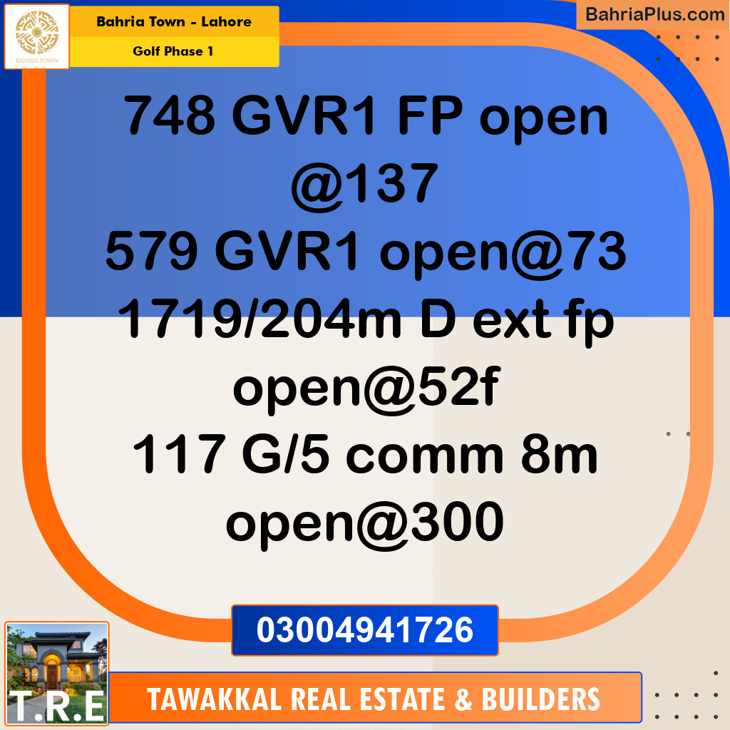 10 Marla Residential Plot for Sale in Golf Phase 1 -  Bahria Town, Lahore - (BP-254811)