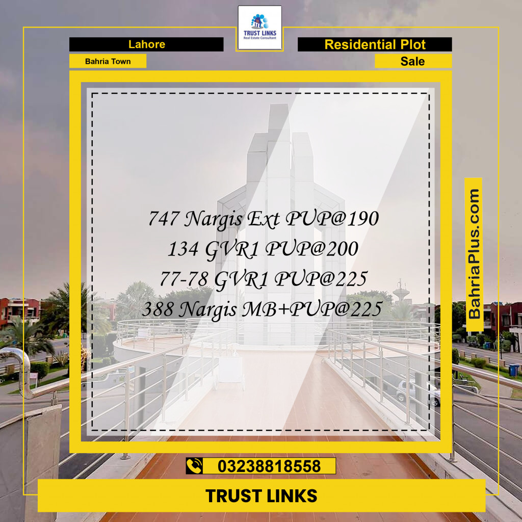 Residential Plot for Sale in Bahria Town, Lahore - (BP-254823)