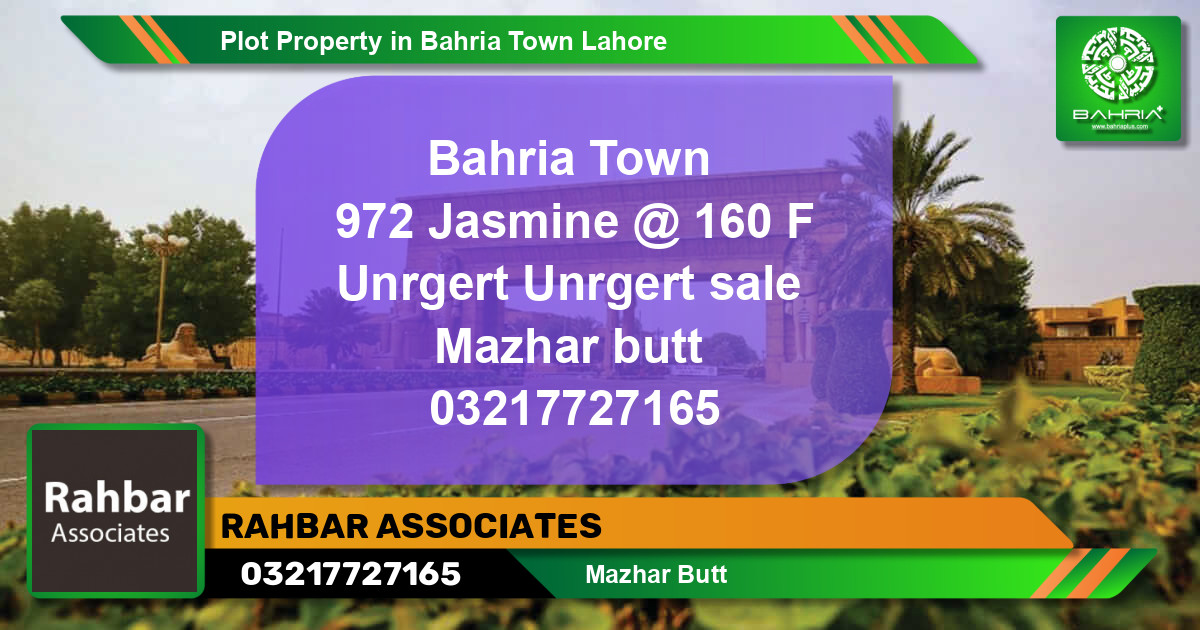 Residential Plot for Sale in Bahria Town, Lahore - (BP-25484)