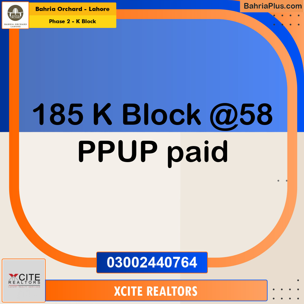 5 Marla Residential Plot for Sale in Phase 2 - K Block -  Bahria Orchard, Lahore - (BP-254844)