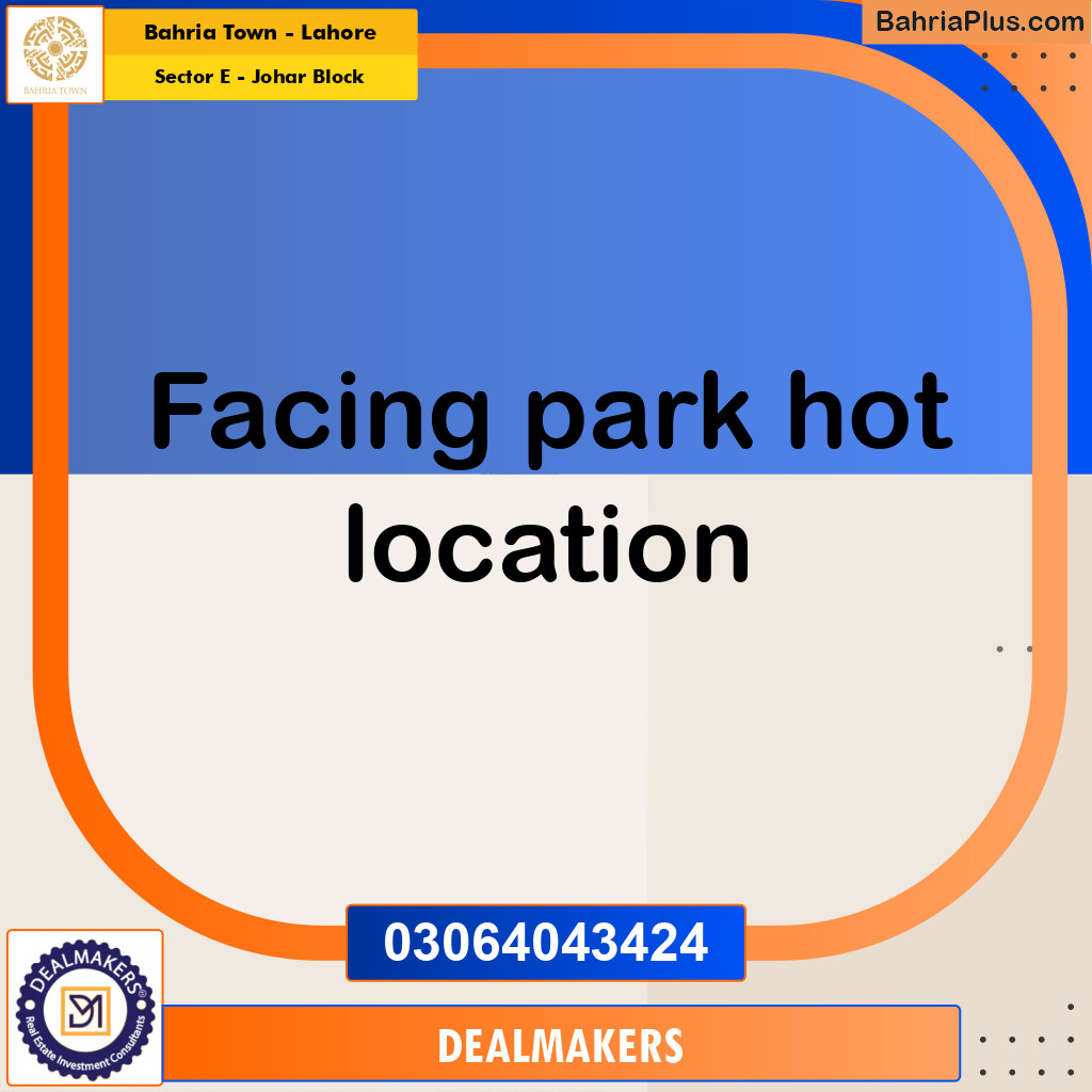 10 Marla Residential Plot for Sale in Sector E - Johar Block -  Bahria Town, Lahore - (BP-254847)