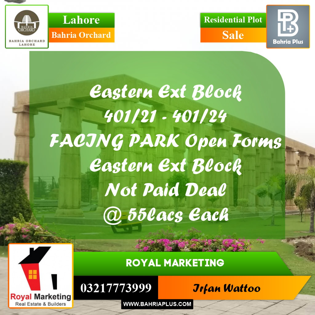 Residential Plot for Sale in Bahria Orchard, Lahore - (BP-254858)