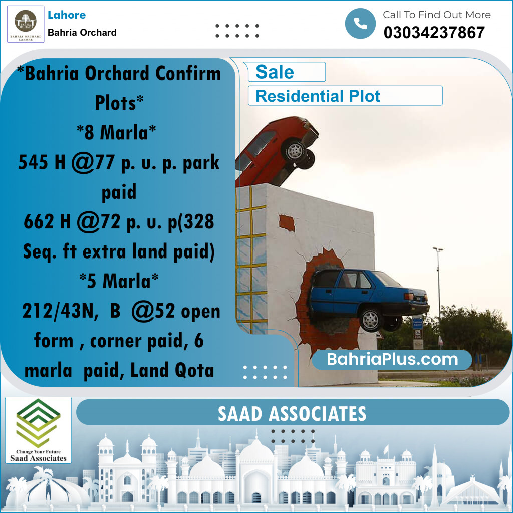 Residential Plot for Sale in Bahria Orchard, Lahore - (BP-254899)