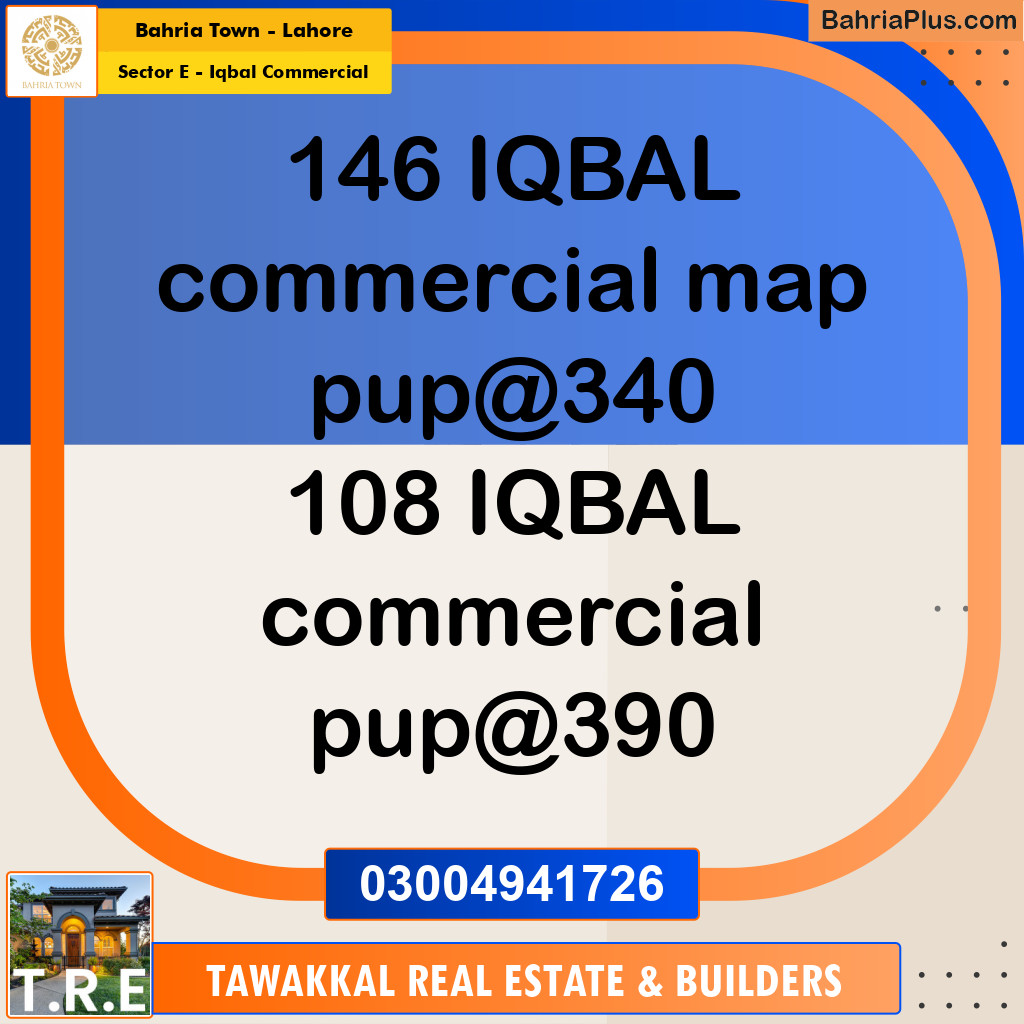 5 Marla Commercial Plot for Sale in Sector E - Iqbal Commercial -  Bahria Town, Lahore - (BP-254905)