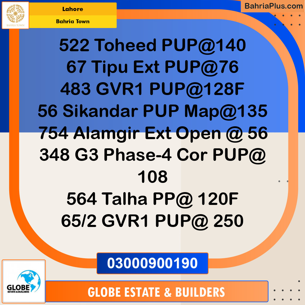 Residential Plot for Sale in Bahria Town, Lahore - (BP-254970)