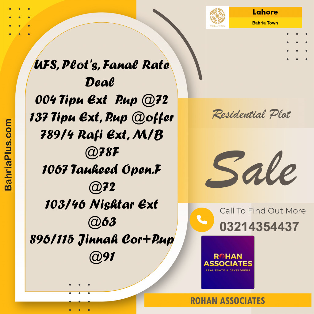5 Marla Residential Plot for Sale in Bahria Town, Lahore - (BP-254977)