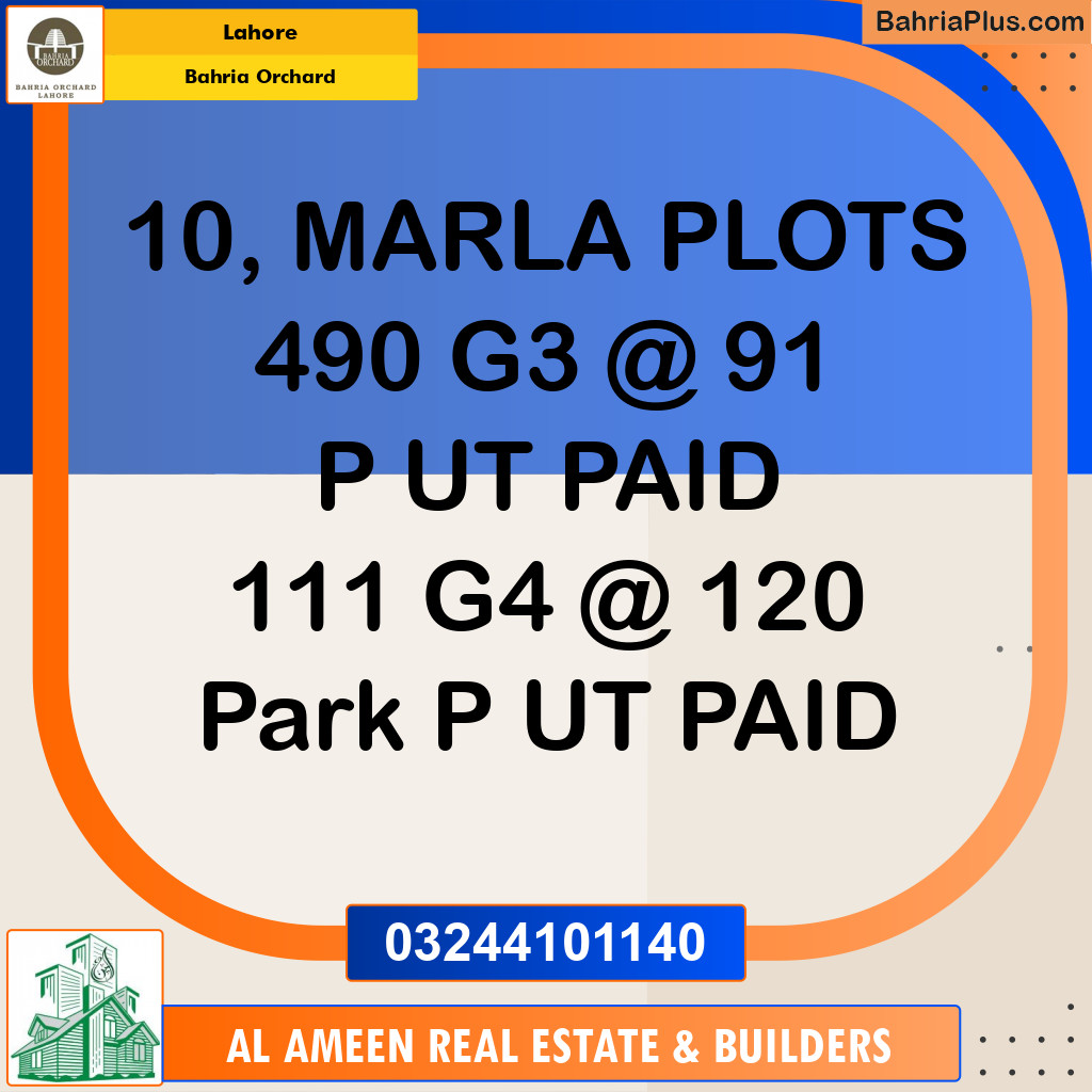 Residential Plot for Sale in Bahria Orchard, Lahore - (BP-255002)