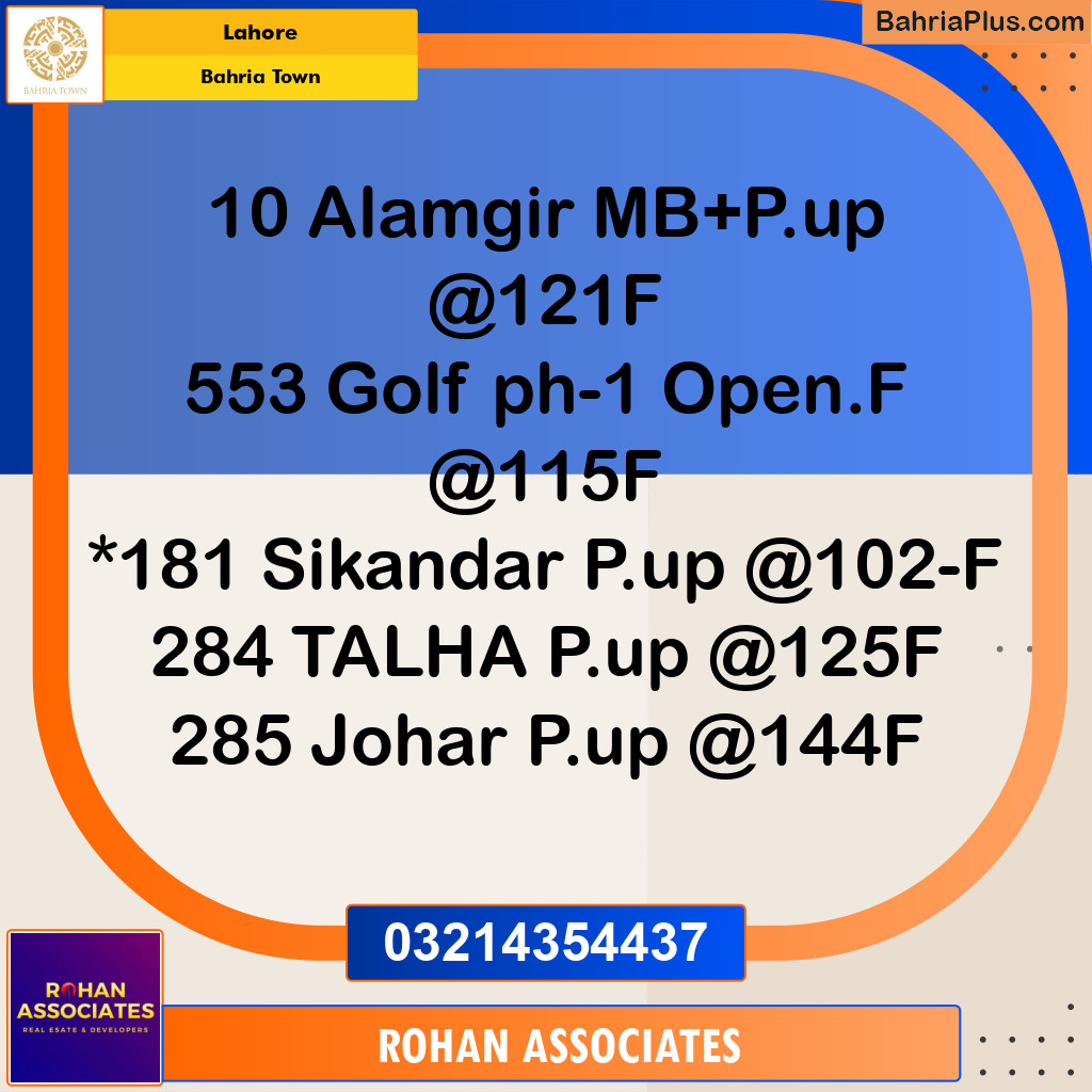 10 Marla Residential Plot for Sale in Bahria Town, Lahore - (BP-255041)