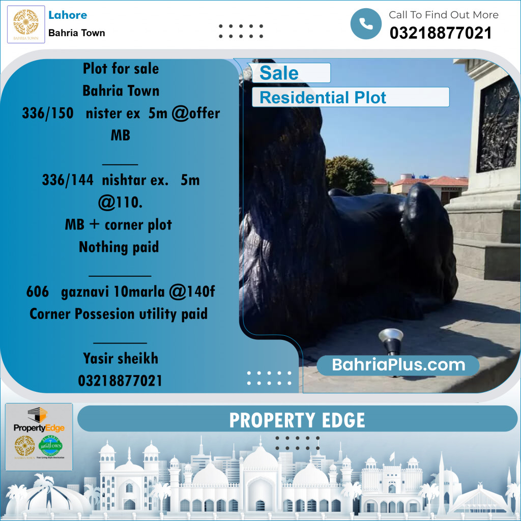 Residential Plot for Sale in Bahria Town, Lahore - (BP-255060)