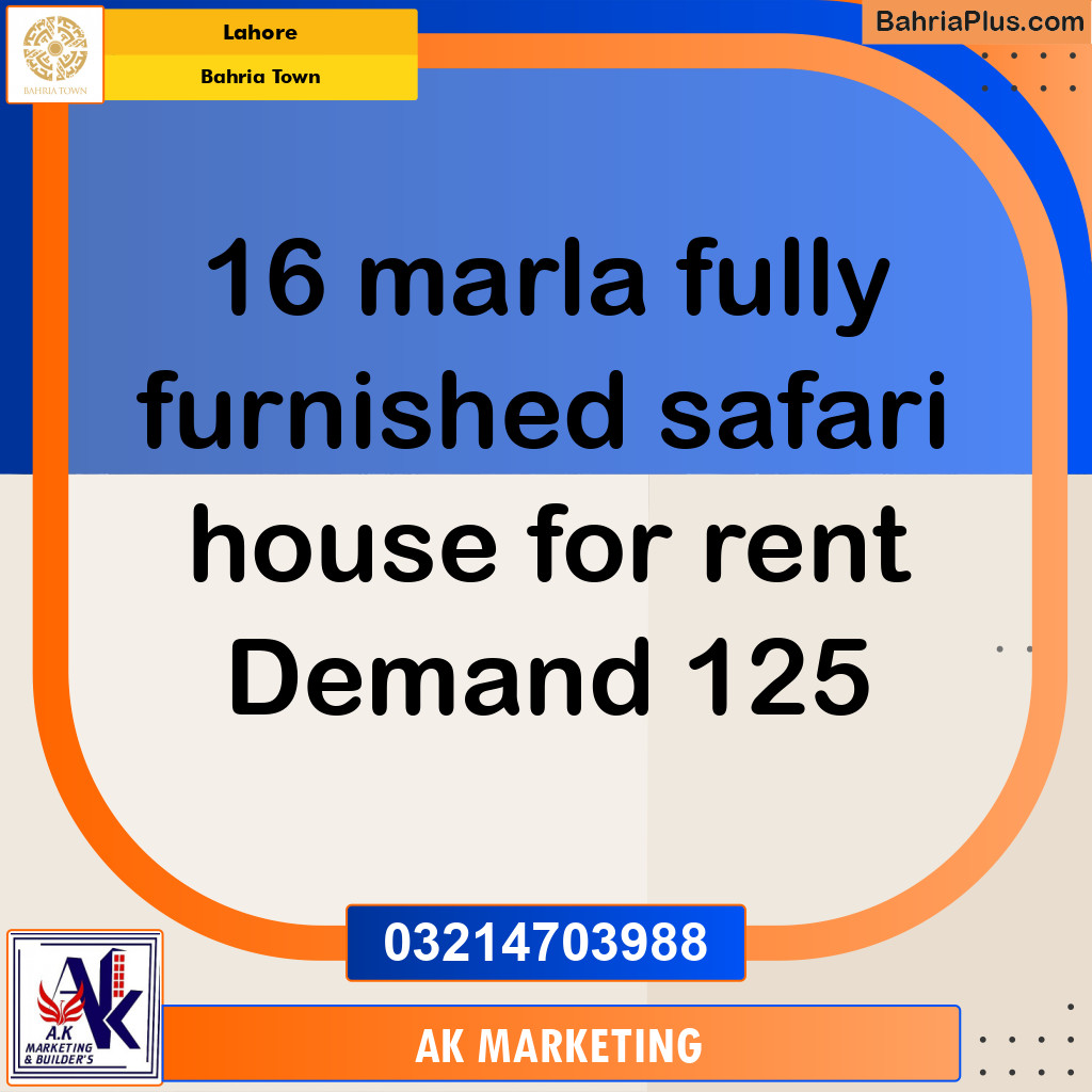 Residential House for Rent in Bahria Town, Lahore - (BP-255075)