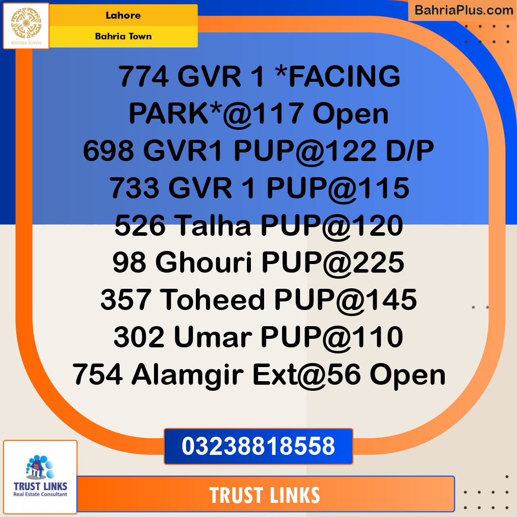 Residential Plot for Sale in Bahria Town, Lahore - (BP-255089)