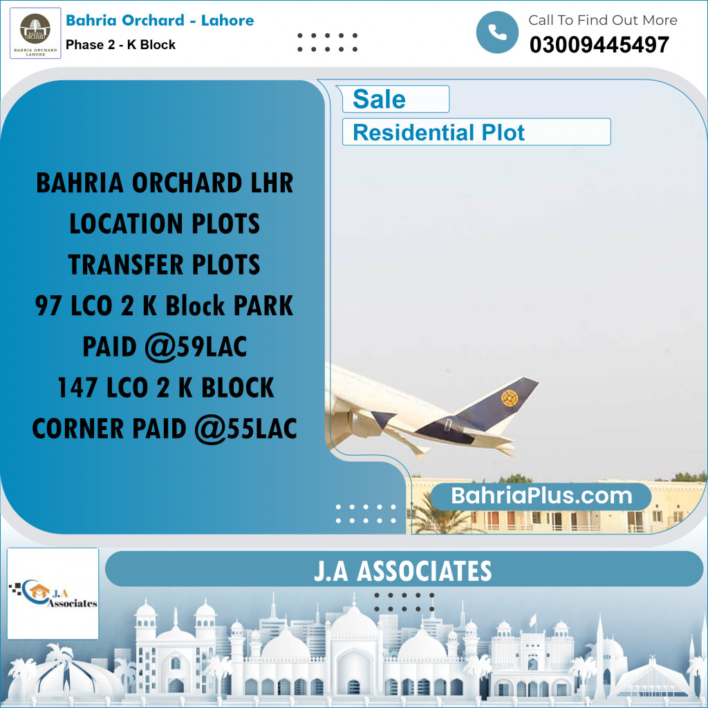 5 Marla Residential Plot for Sale in Phase 2 - K Block -  Bahria Orchard, Lahore - (BP-255141)