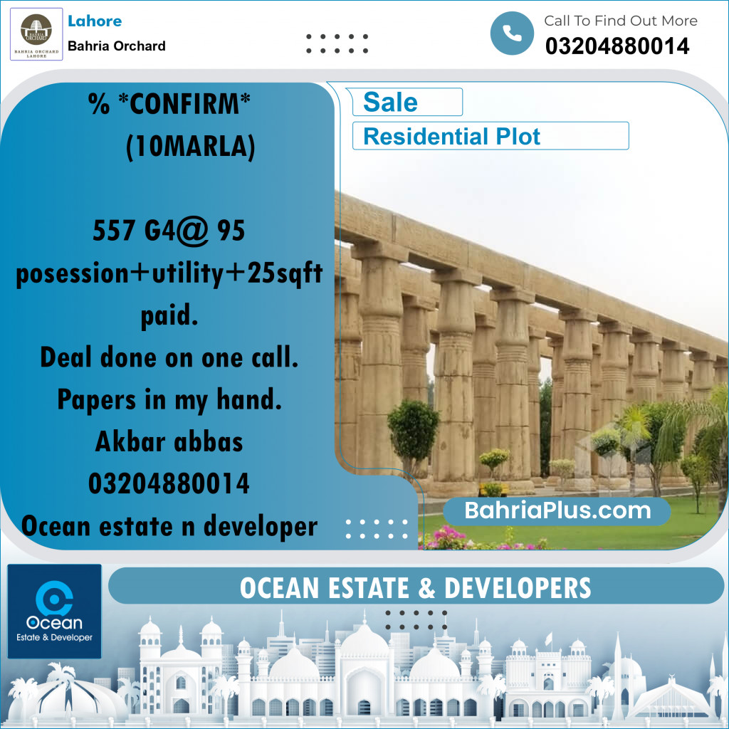 Residential Plot for Sale in Bahria Orchard, Lahore - (BP-255165)