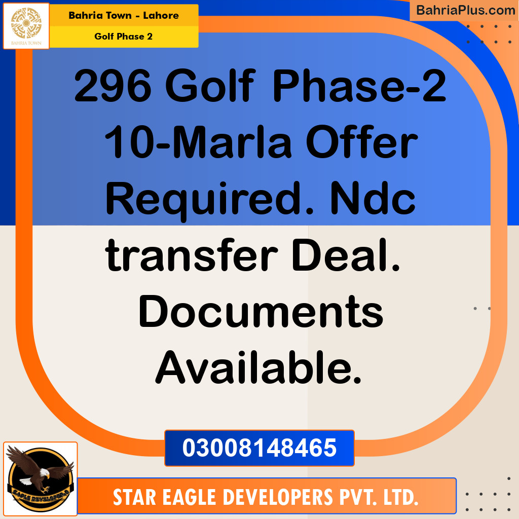 10 Marla Residential Plot for Sale in Golf Phase 2 -  Bahria Town, Lahore - (BP-255183)