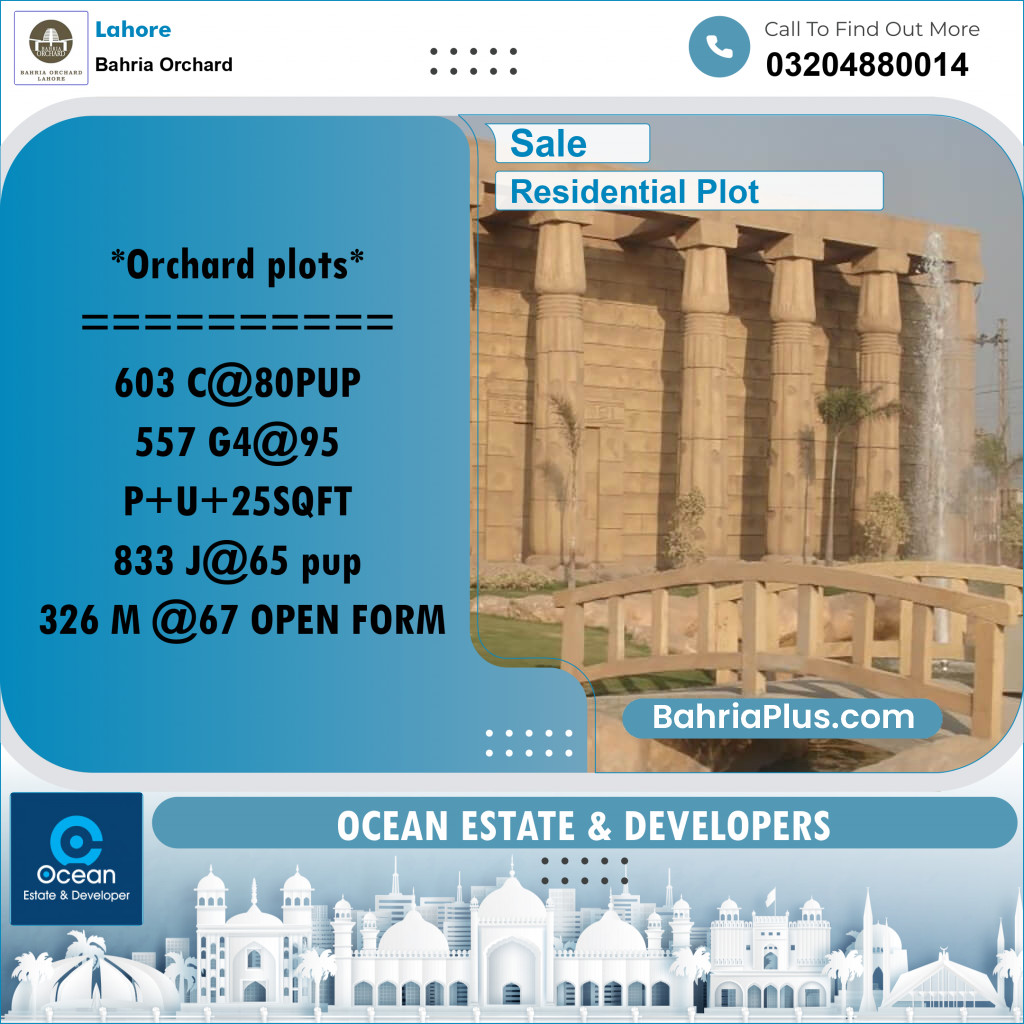 Residential Plot for Sale in Bahria Orchard, Lahore - (BP-255196)