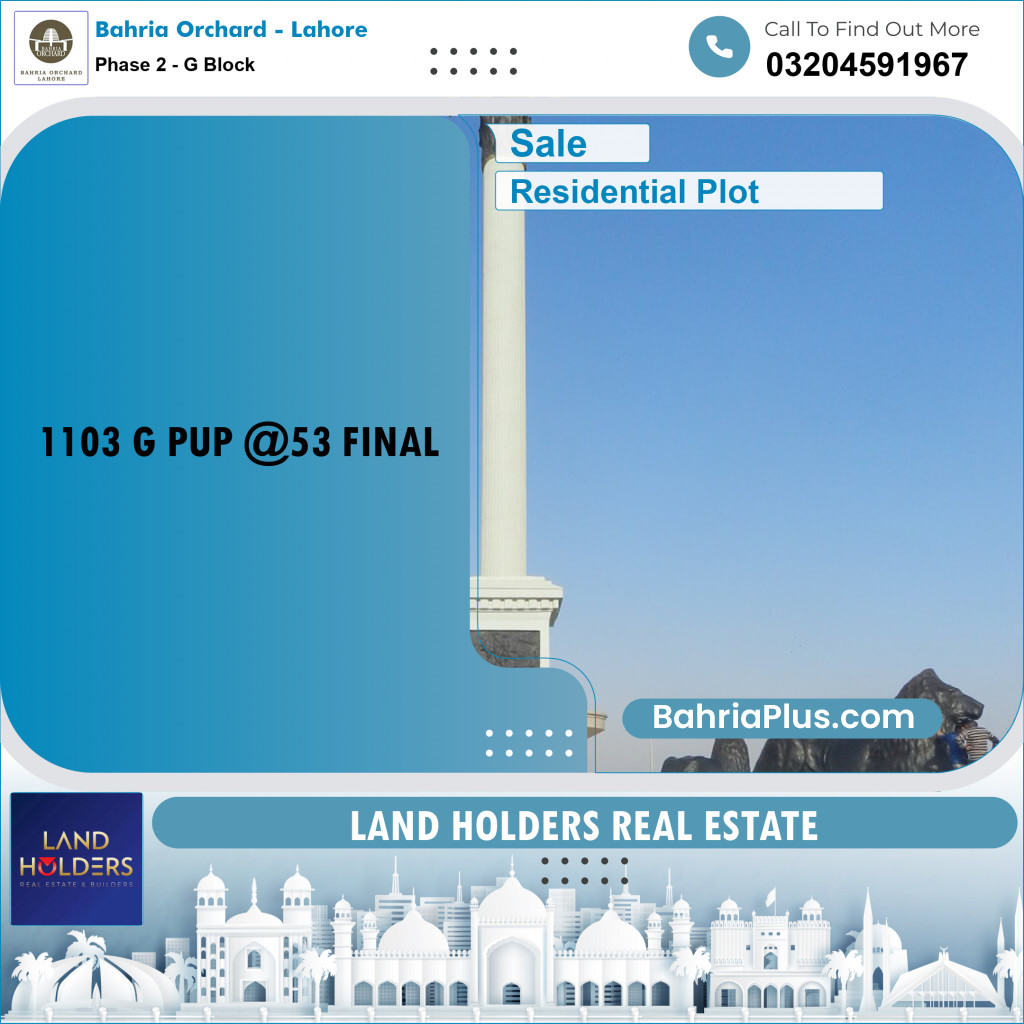 5 Marla Residential Plot for Sale in Phase 2 - G Block -  Bahria Orchard, Lahore - (BP-255200)