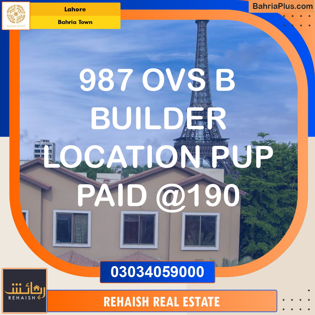 Residential Plot for Sale in Bahria Town, Lahore - (BP-255207)