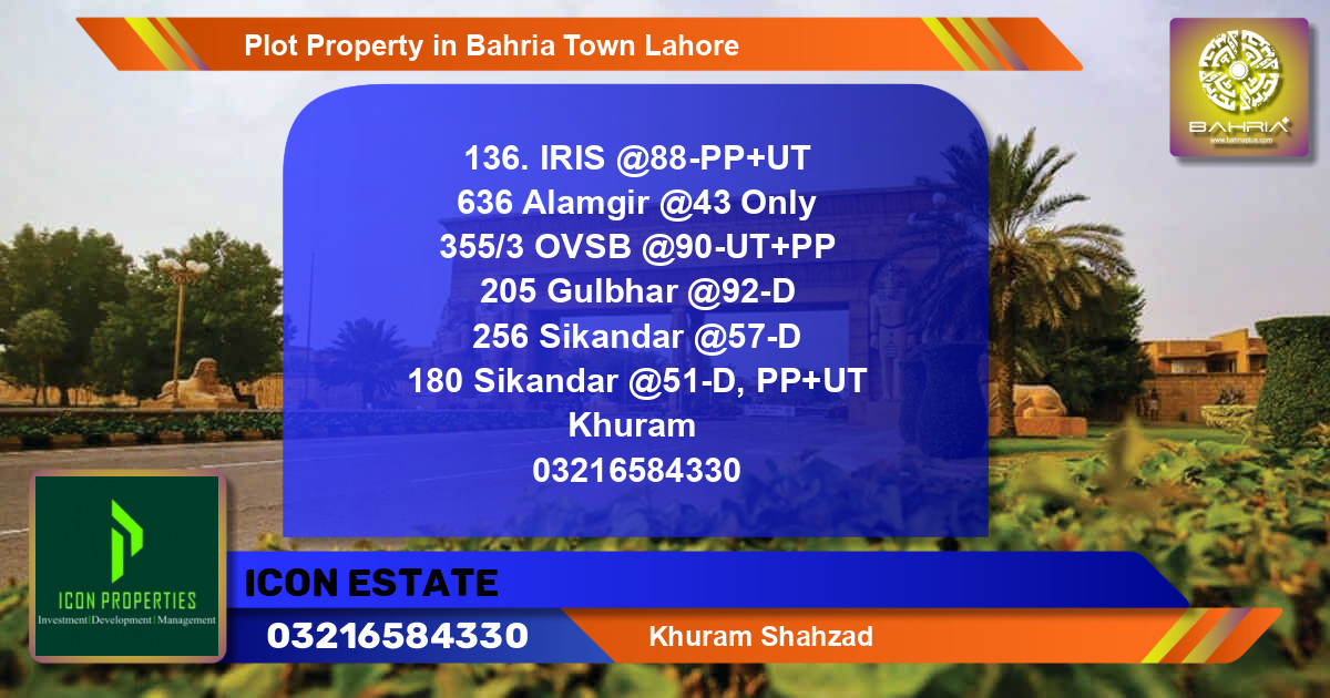 Residential Plot for Sale in Bahria Town, Lahore - (BP-25521)