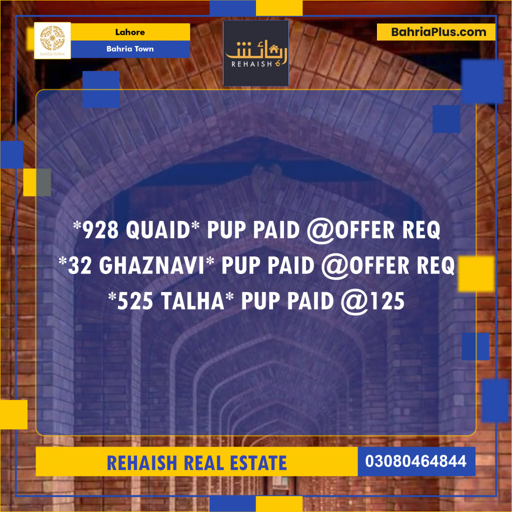 Residential Plot for Sale in Bahria Town, Lahore - (BP-255213)