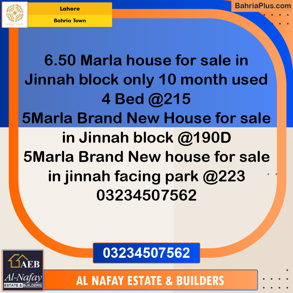 Residential House for Sale in Bahria Town, Lahore - (BP-255220)
