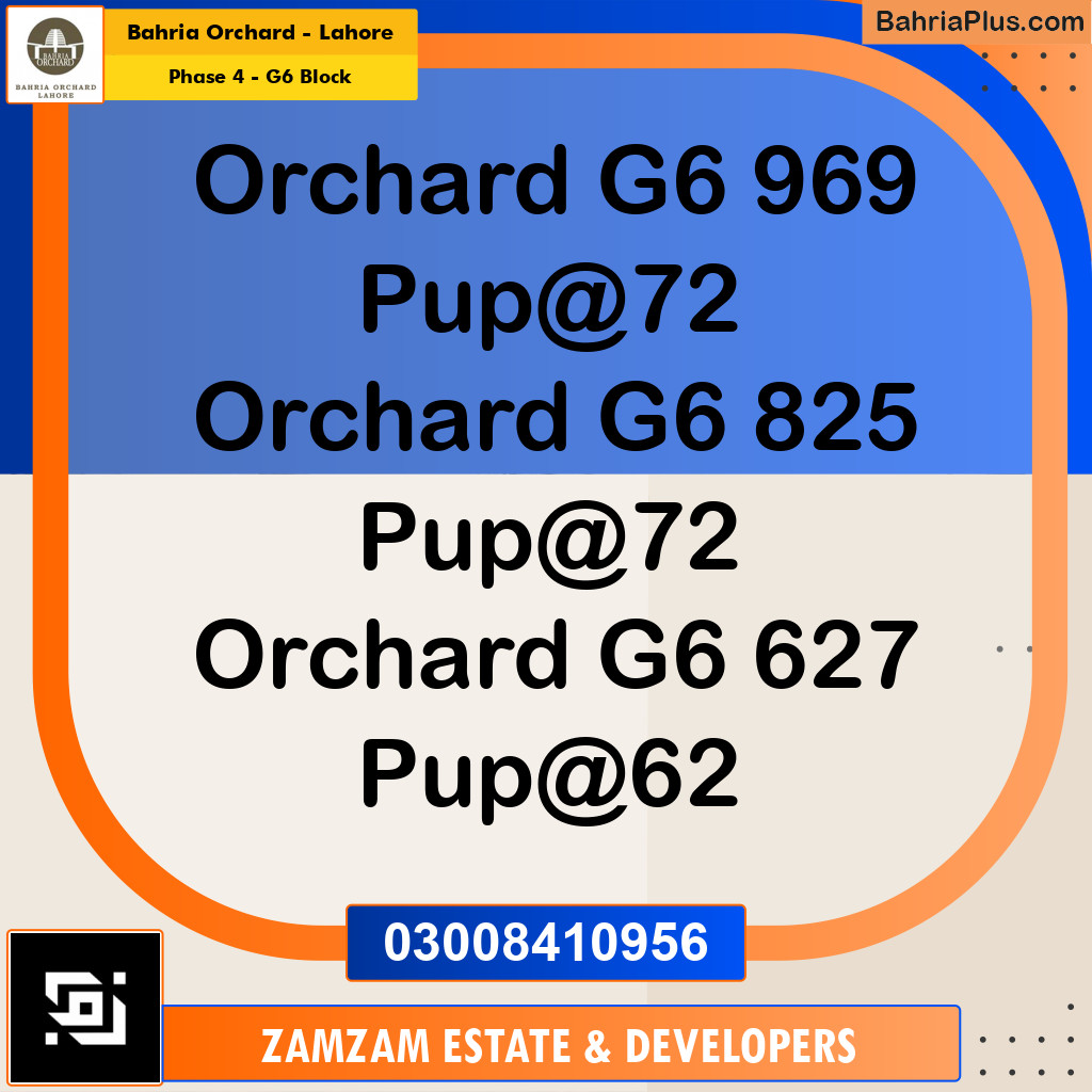 10 Marla Residential Plot for Sale in Phase 4 - G6 Block -  Bahria Orchard, Lahore - (BP-255245)