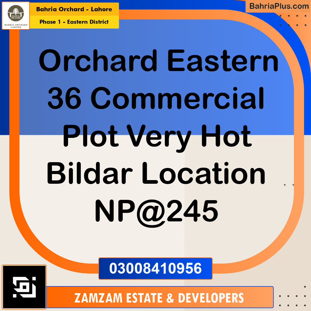 4 Marla Residential Plot for Sale in Phase 1 - Eastern District -  Bahria Orchard, Lahore - (BP-255253)