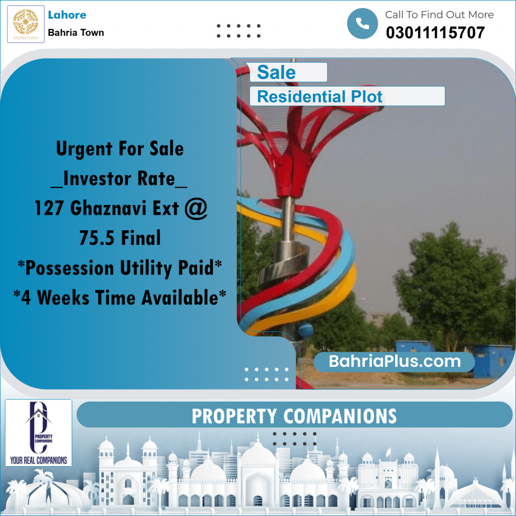 Residential Plot for Sale in Bahria Town, Lahore - (BP-255255)