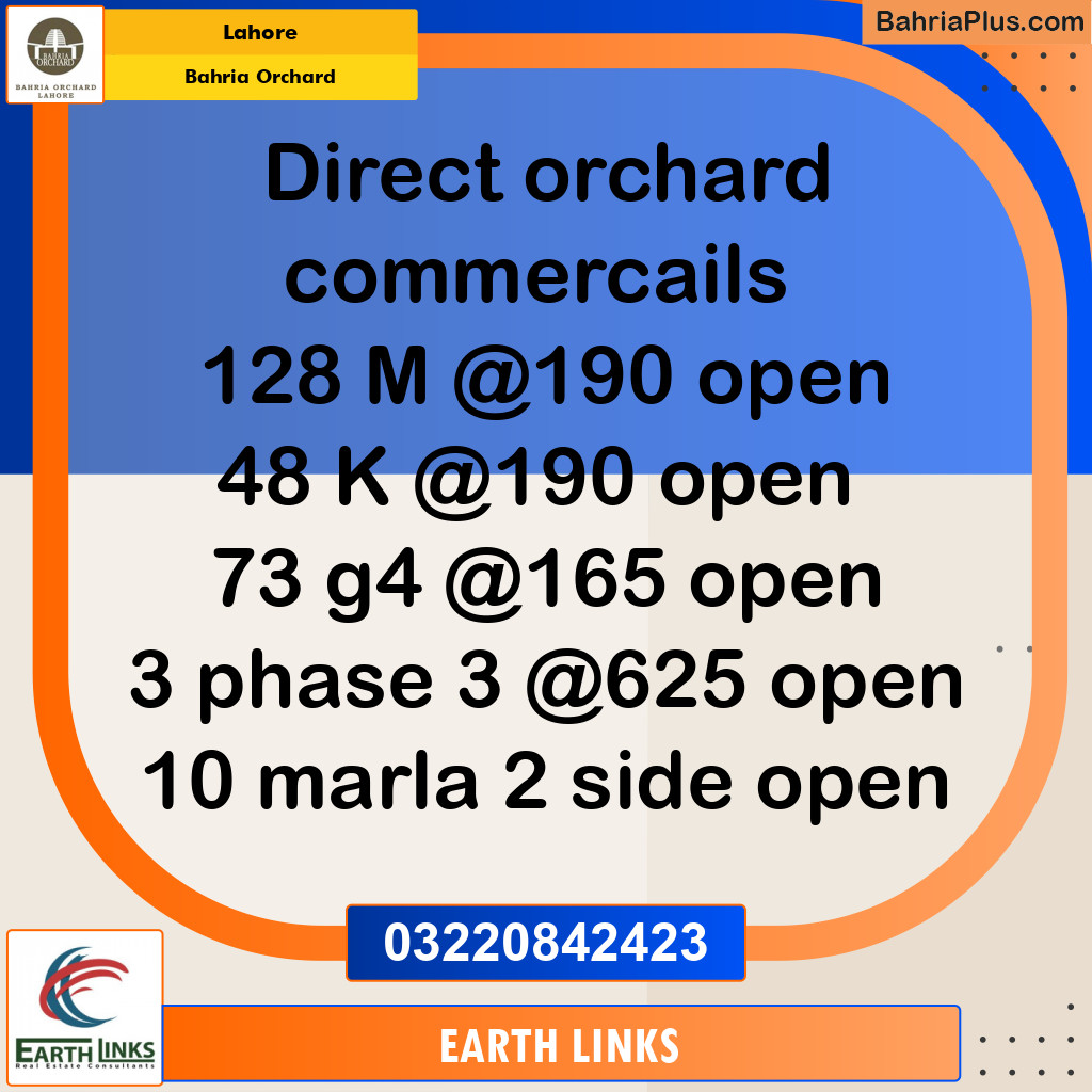 Commercial Plot for Sale in Bahria Orchard, Lahore - (BP-255325)