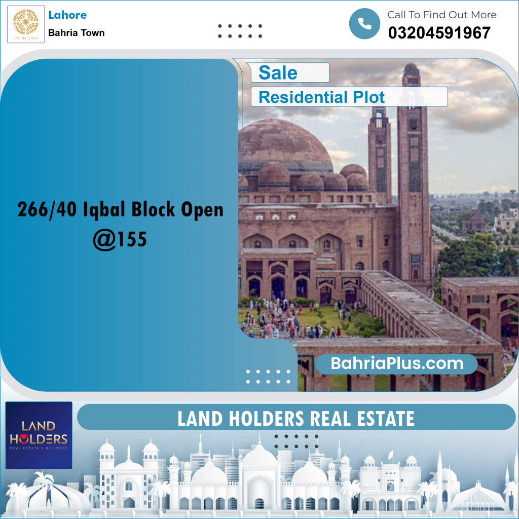 Residential Plot for Sale in Bahria Town, Lahore - (BP-255364)