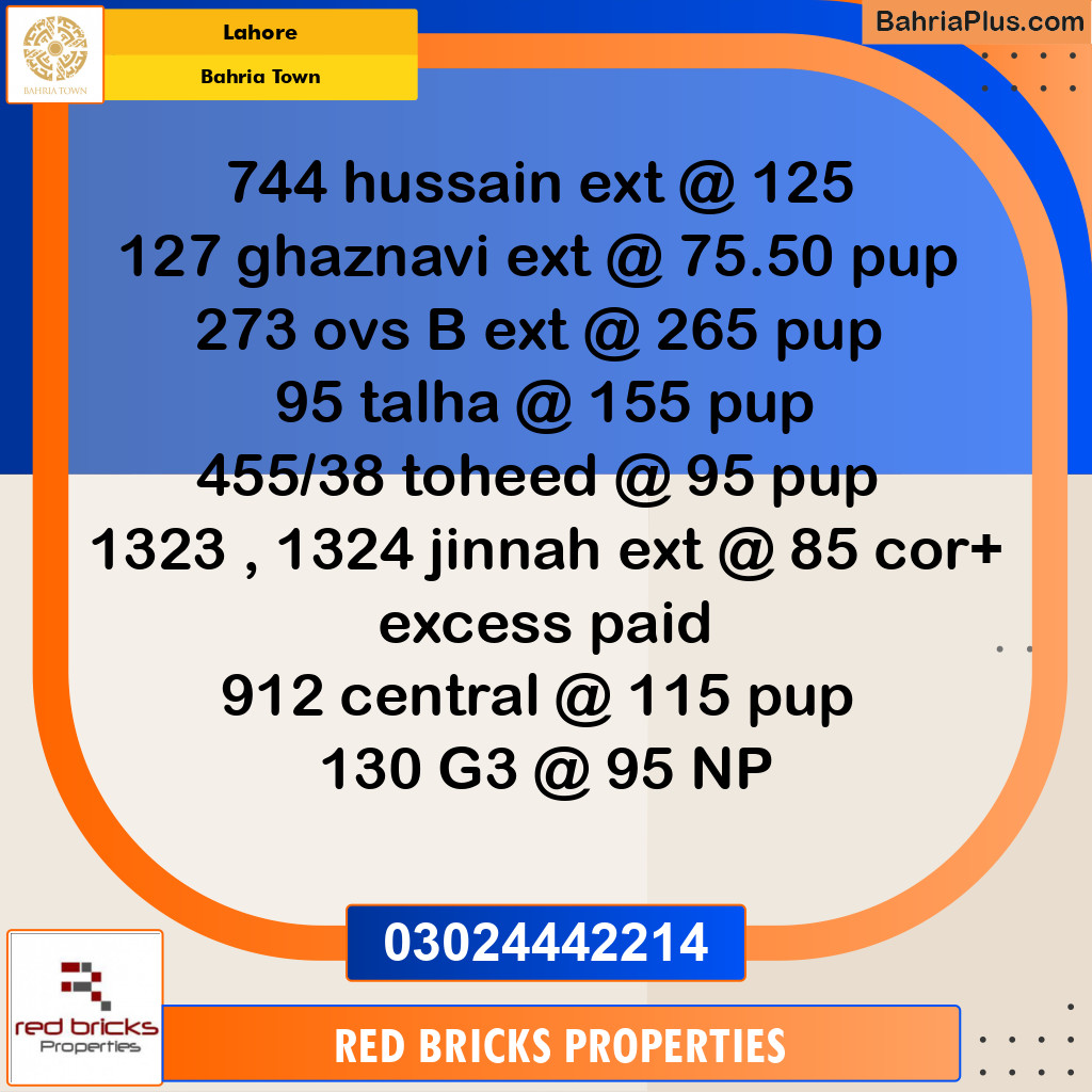 Residential Plot for Sale in Bahria Town, Lahore - (BP-255368)