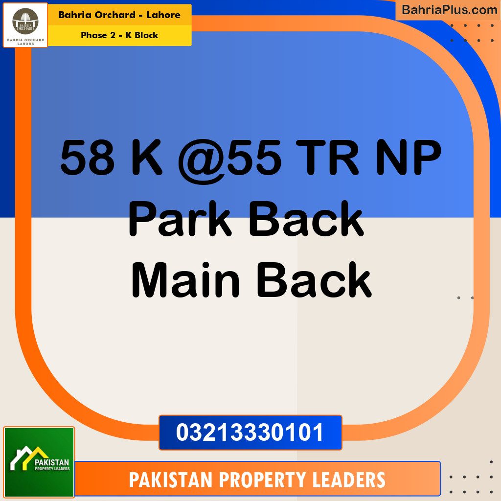 5 Marla Residential Plot for Sale in Phase 2 - K Block -  Bahria Orchard, Lahore - (BP-255369)