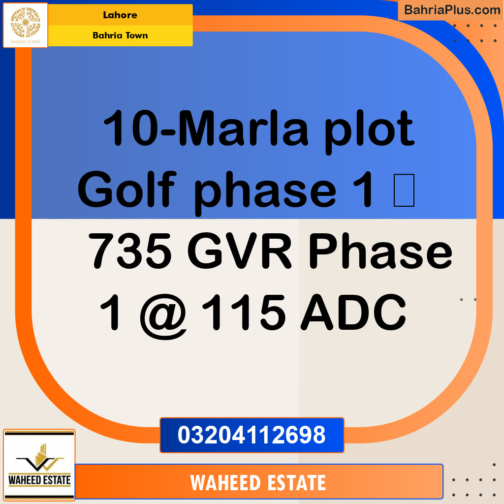 10 Marla Residential Plot for Sale in Bahria Town, Lahore - (BP-255419)