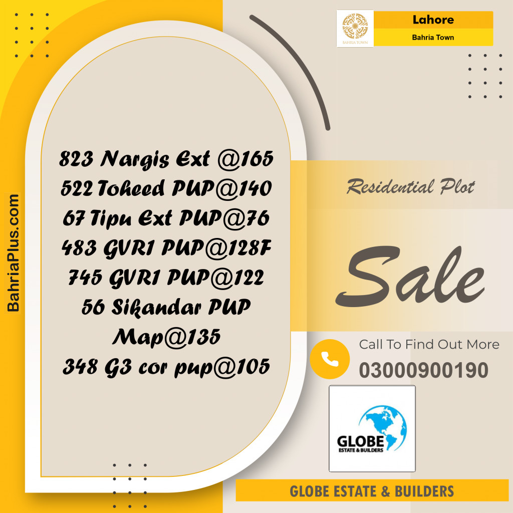 Residential Plot for Sale in Bahria Town, Lahore - (BP-255487)