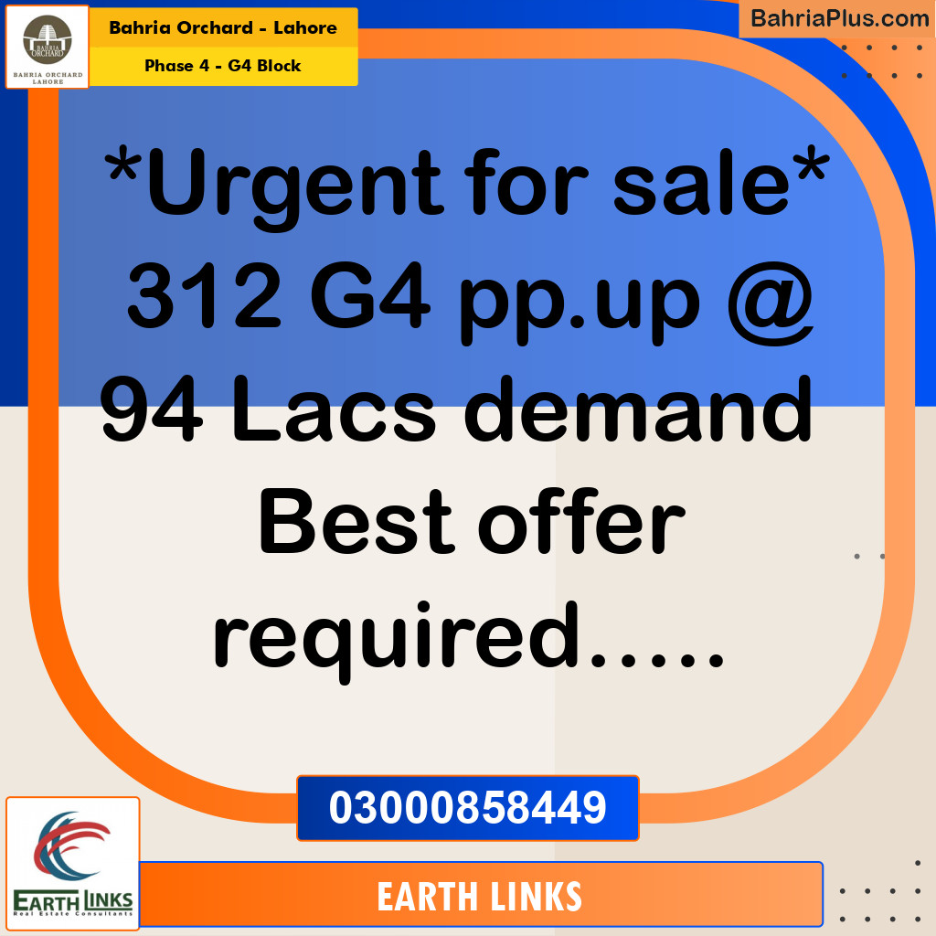 10 Marla Residential Plot for Sale in Phase 4 - G4 Block -  Bahria Orchard, Lahore - (BP-255508)