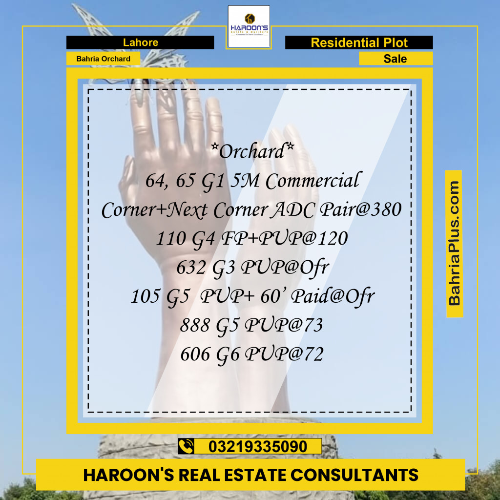 Residential Plot for Sale in Bahria Orchard, Lahore - (BP-255520)