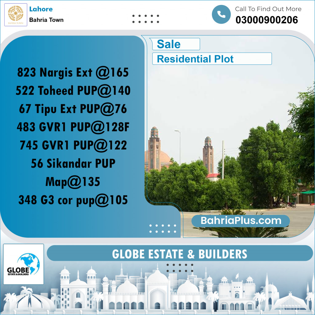 Residential Plot for Sale in Bahria Town, Lahore - (BP-255528)