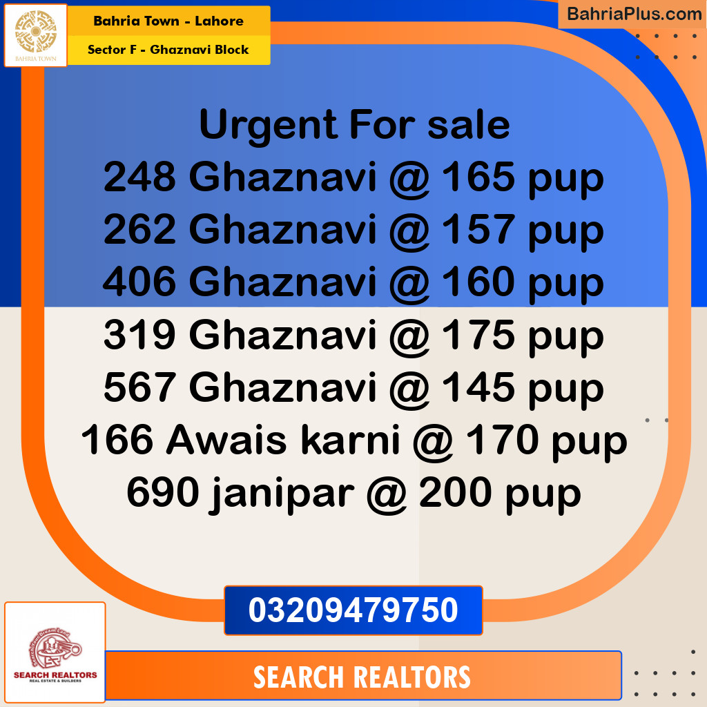 10 Marla Residential Plot for Sale in Sector F - Ghaznavi Block -  Bahria Town, Lahore - (BP-255538)